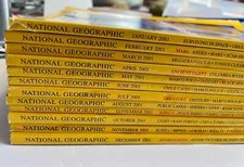 Bundle of 12 National Geographic Magazines from 2001, great condition natgeo 