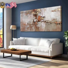 Modern Watercolor Art Abstract Wall Decor for Living Room 24"x48" Large Frame