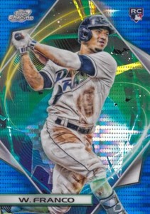 WANDER FRANCO /99 TOPPS CHROME COSMIC ROOKIE BLUE MOON REFRACTOR RC RAYS #1 2022