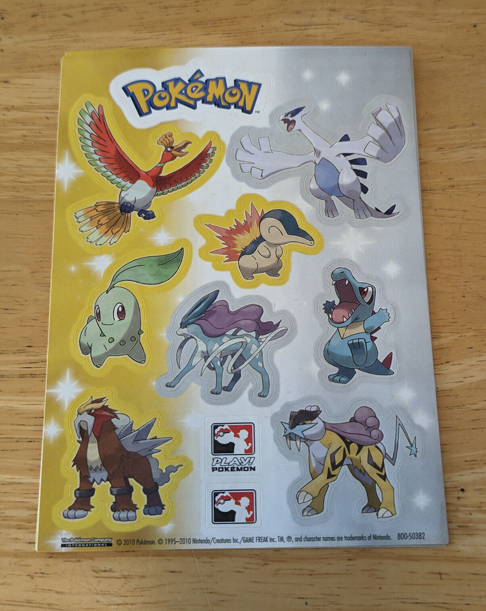 Play! Pokemon Heart Gold Soul Silver Sticker Sheet x5 2010 League Promo