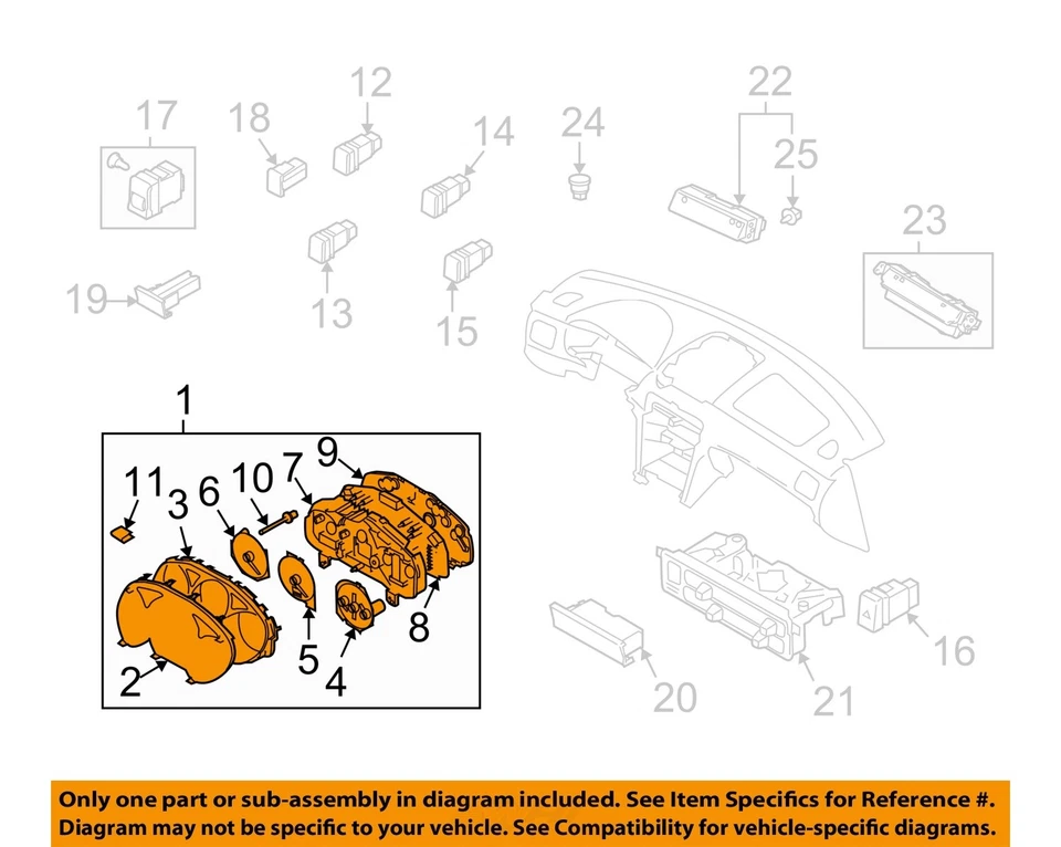 Medidor de velocímetro usado se adapta a: Subaru Forester Cluster 2007 MPH LL Bean AT grado A Foto 3 de 4