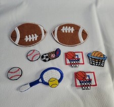 Iron-On Appliqu s Sports Lot 9 Pieces NEW, Just Not In Original Package