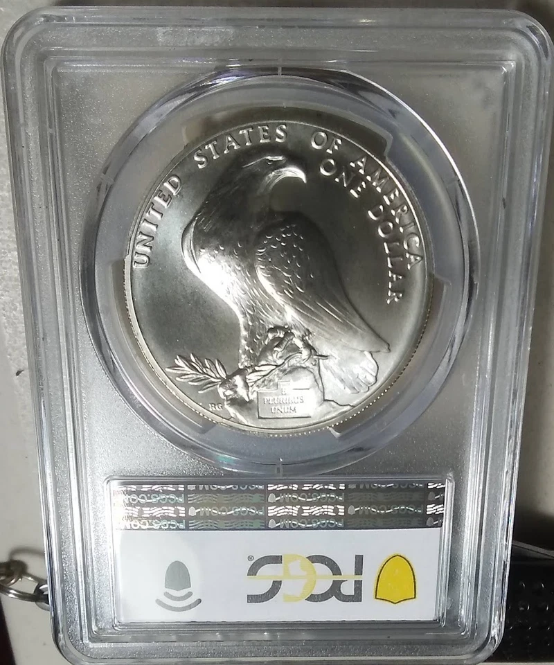 :1984 S $1 SILVER XXIII OLYMPIC COLISEUM COMMEMORATIVE PCGS MS69 R3 BLAST WHITE - Image 2 of 2