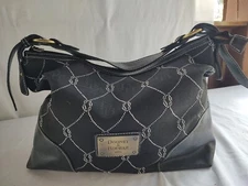 Dooney and Bourke Large Black w/ White Stitching Detail. Nice Bag. 