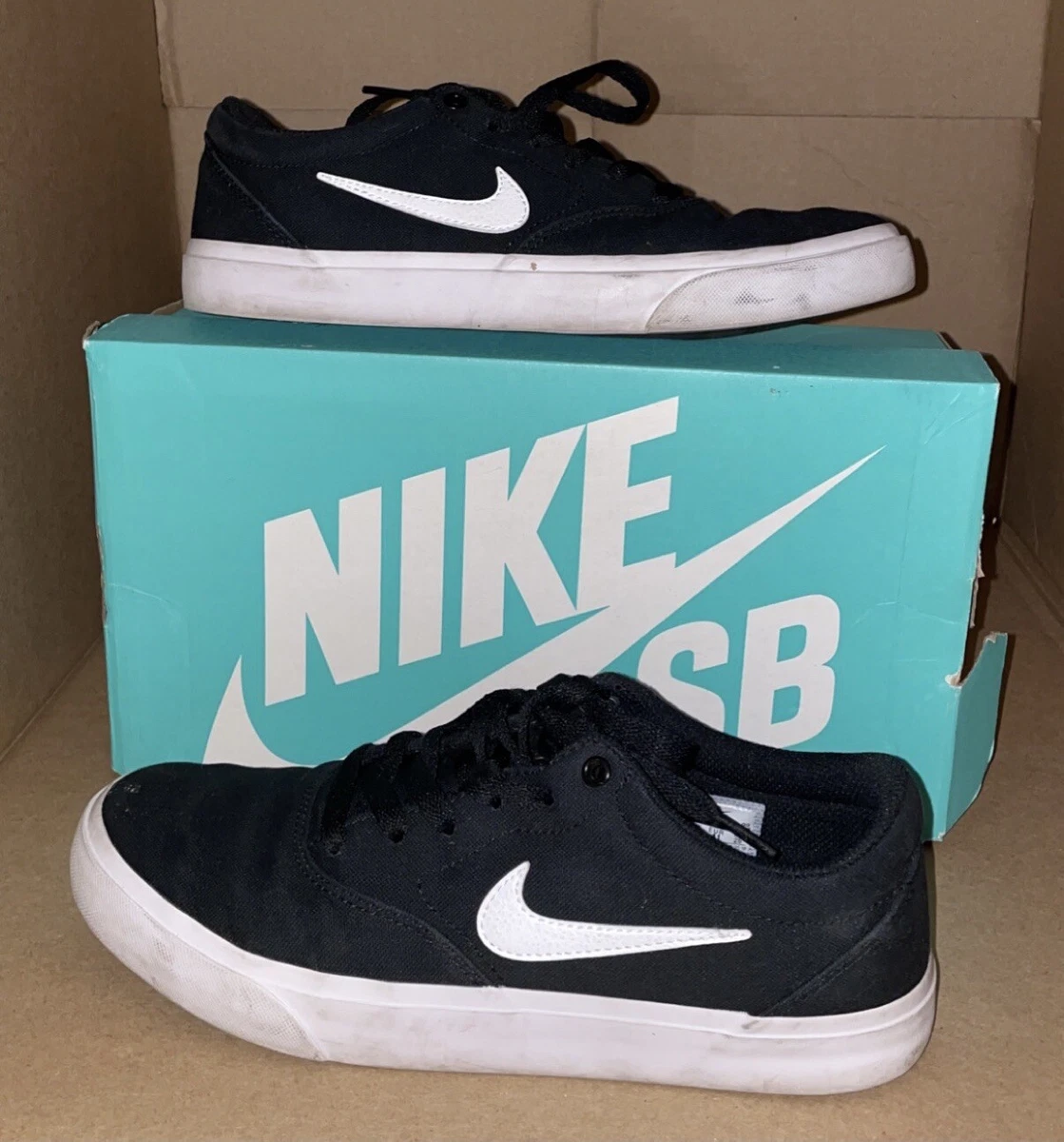 Men's Nike SB Charge SLR Black/White US 10.5 CD6279-002 Canvas PRE-OWNED |  eBay