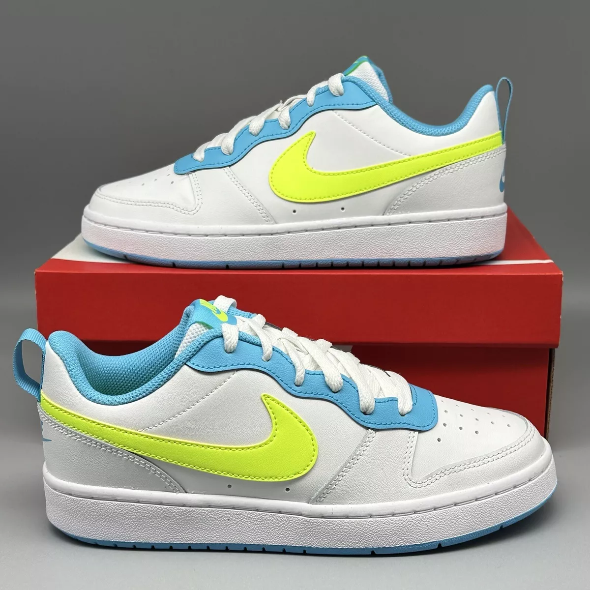 nike court borough low 2 white blue womens skate shoes