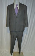 Paul Stuart Gray Birdseye Recent Flat Front Water Resistant Two Button Suit 41R