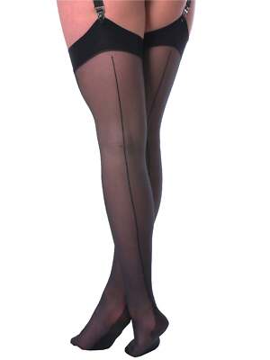 Elegant Moments Damen Nahtstrümpfe - Einheitsgröße in klassischem Schwarz