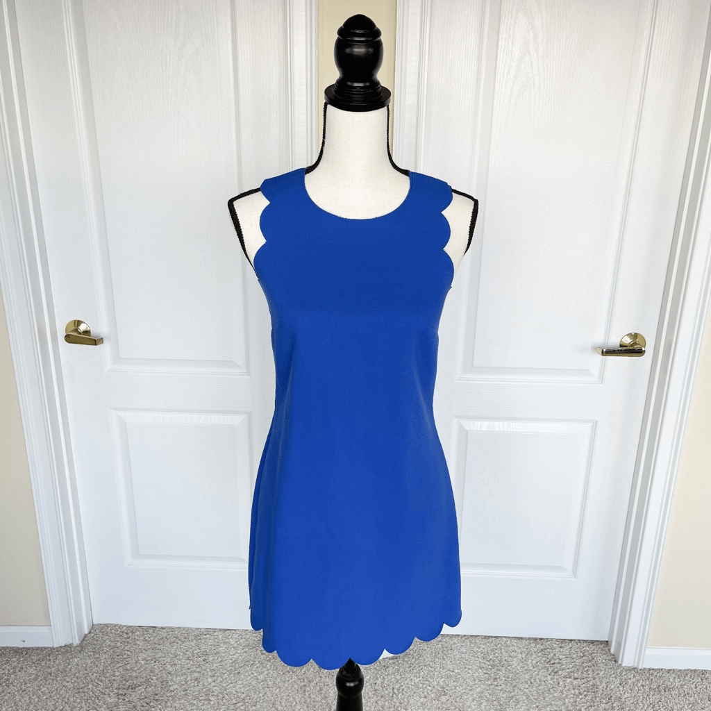 j crew royal blue dress J. 00 Scalloped Sleeve and Hem-Line Knee Length Alice Mini Skirt:French Blue Holiday26 Shop Foxiedox Foxiedox |
