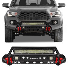 Steel Front Rear Bumper Wwinch Plate Led Lights For 2016-2023 Toyota Tacoma