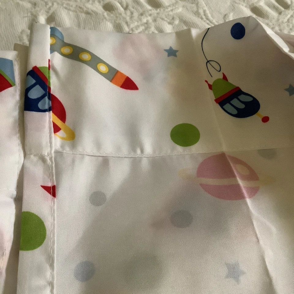 FLAT Sheet Full New Rockets - Kids White Planets Printed Polyester - Image 4 of 4