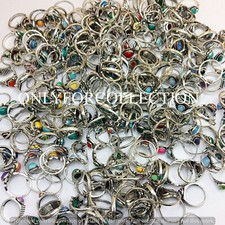 Bulk Sale Multistone Gemstone 925 Sterling Silver Plated 50PCs Rings Lot Jewelry