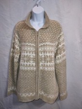 White Stag Sweater XLarge 16/18 Brown Zipper