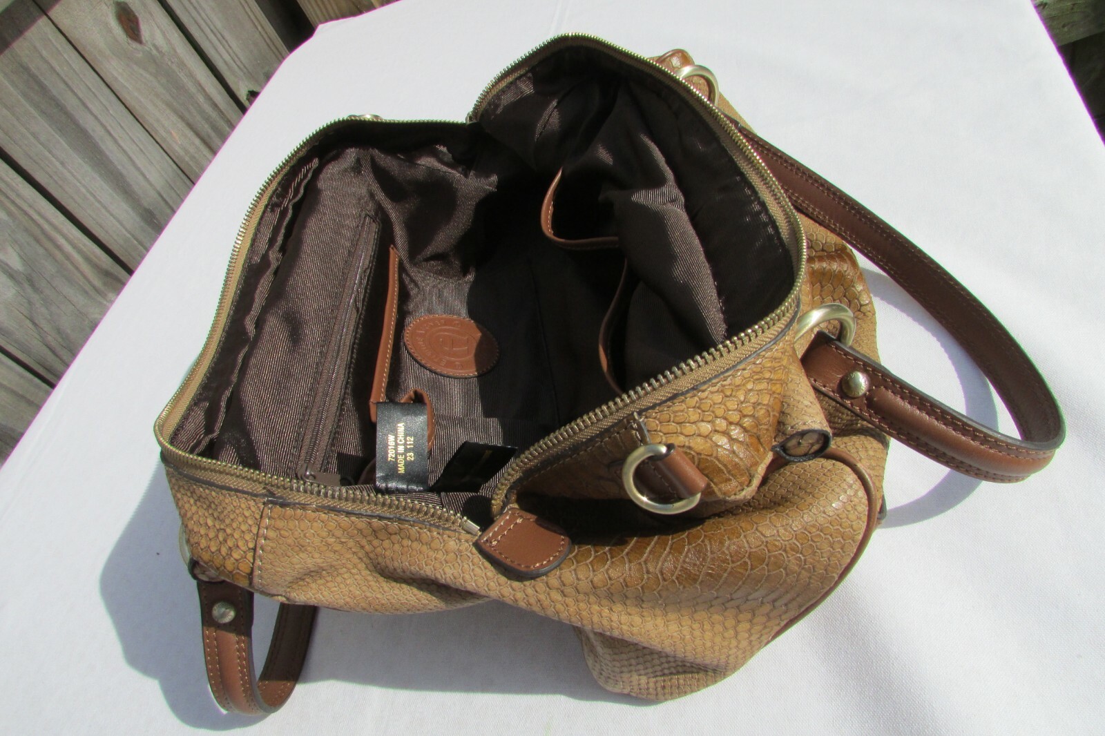 Etienne Aigner Krista Python Print Brown Leather … - image 12