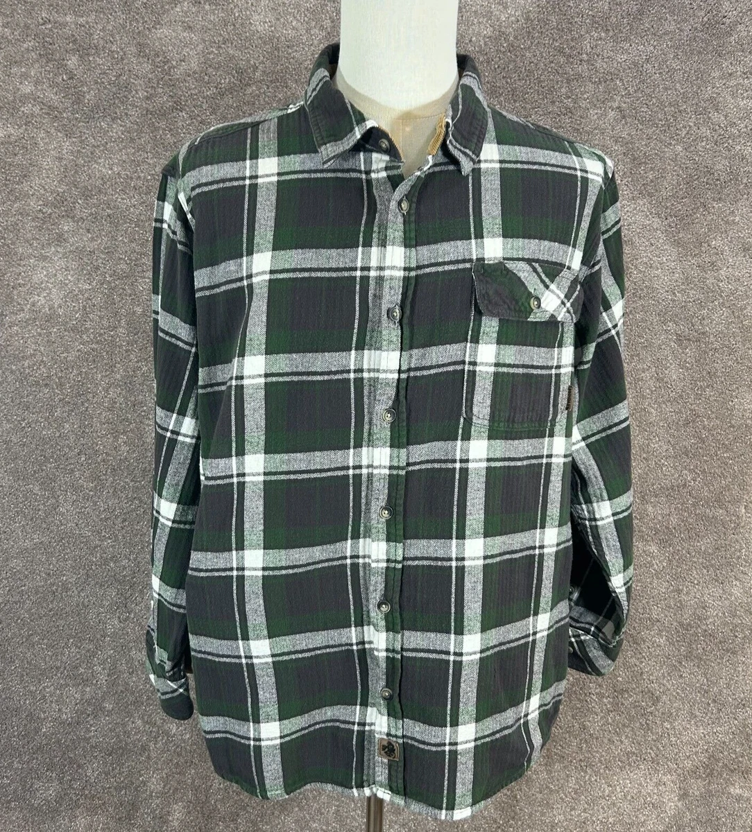 Legendary Whitetails Men's Standard Harbor Heavyweight Flannel Shirt, Smokey Mountain Plaid, Large