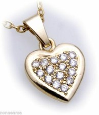 1 Ciondolo Cuore Oro 333 con Zirconia Tutti Steinarten Oro Giallo Donna