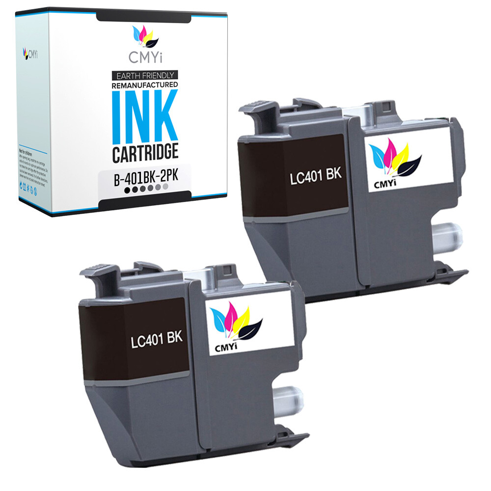 2 Pack LC401 Black Ink Cartridge for Brother LC401 MFCJ1012DW MFC