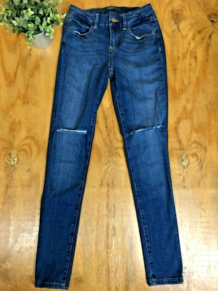 Pantalones de mezclilla The Limited ajustados desgastados talla 4 azul rasgado 25x30 Foto 2 de 4
