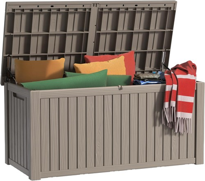 #ad 200 Gallon Outdoor Deck Box Lockable Waterproof Outdoor Storage Boxes For $265.99