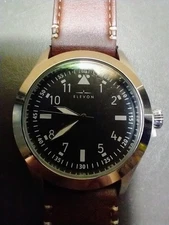 Elevon Hanson, NEW, black 42mm quartz leather men's watch, estate sale clearance