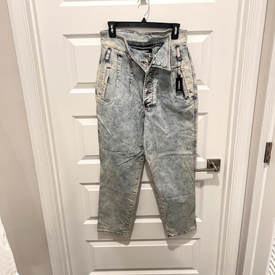 #ad #ad Express Super High Rise Acid Wash Tapered Ankle Jeans SZ 10 Vintage 80s inspired $17.60