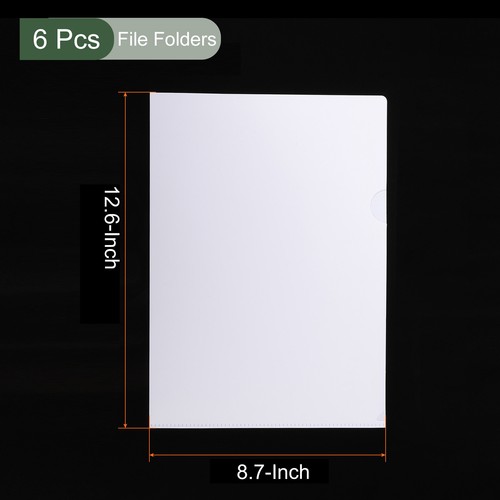 6 Pack L Type Folder, A4 Clear Plastic Project Pockets Sleeves(White) - Picture 2 of 5