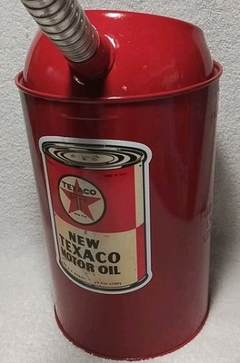 PLEWS-STANT #3329 TEXACO 4QT RED STEEL ''VINTAGE NEW '' OIL CAN USA  