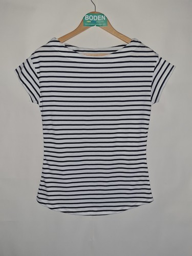 BODEN 100% Baumwolle bretonisches Top Gr. UK 8 gestreift J0851 Preloved A5