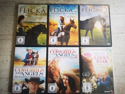 DVD-Paket PFERDE, FLICKA 1, 2 und 3, Cowboys & Angels 1+2, Lucky Star - 6 Filme