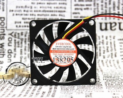 1PC EVERCOOL EC7010HH12BA 7CM 7010 12V 0.31A 3-wire cooling fan  *tm