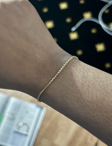 14k gold box chain bracelet - Picture 3 of 3