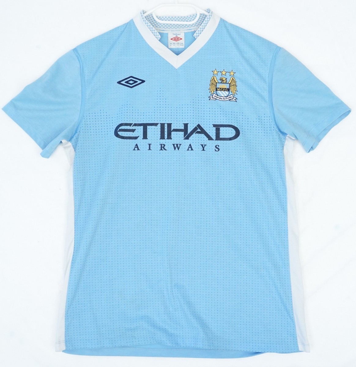 Vintage Umbro Manchester City FC Blue Soccer Jersey Men's Size 42