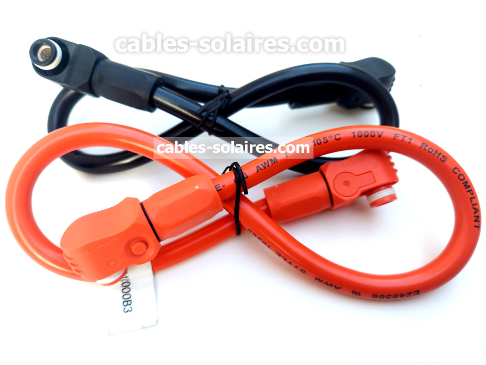 Câble Sunsynk haute performance IP65 50cm inter-batterie