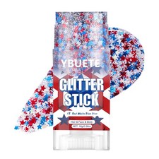 Red White Blue Star Face  Body Glitter Stick for 4th of July Makeup Celebration