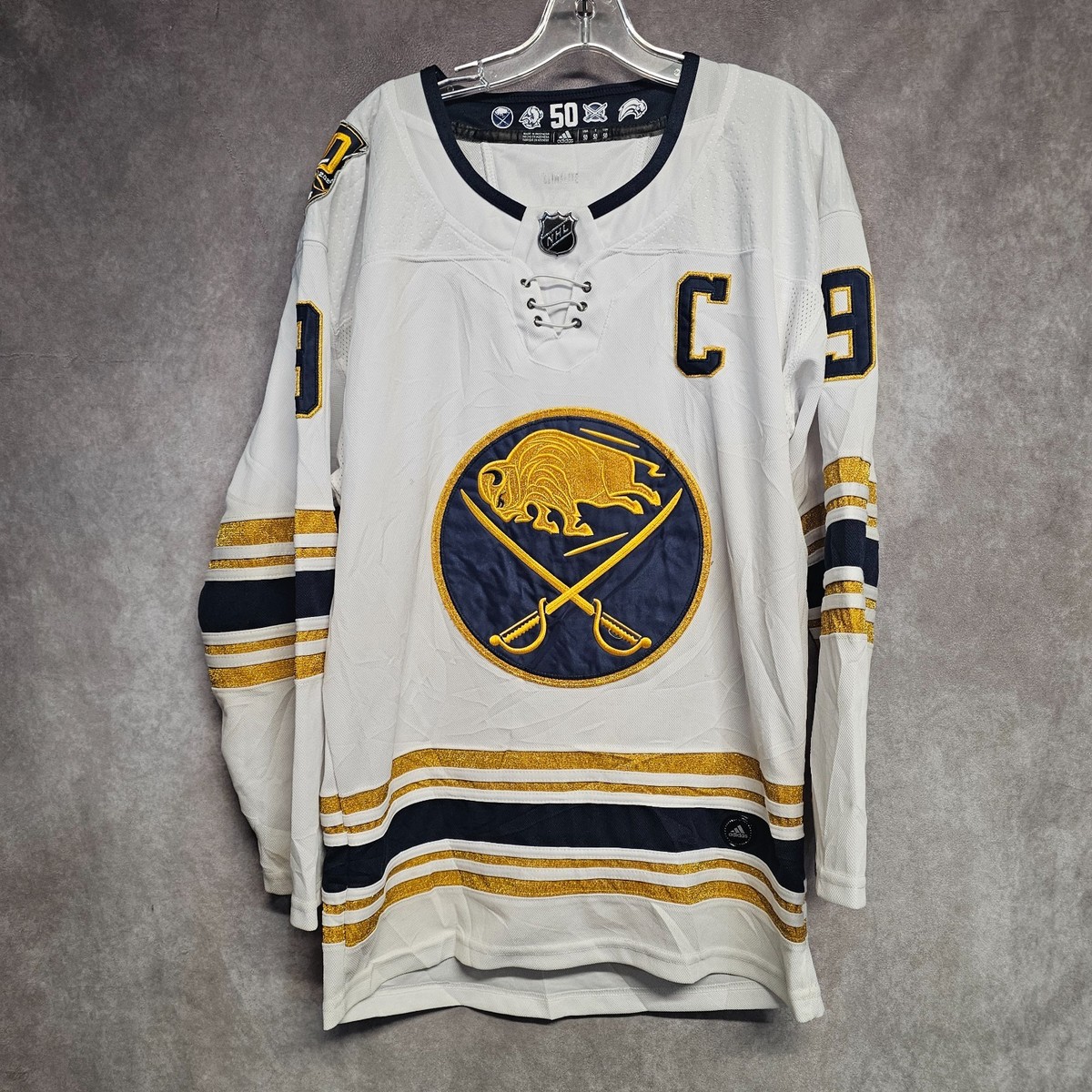 Adidas NHL Buffalo Sabres 50th Anniversary Jack Eichel 9 Gold