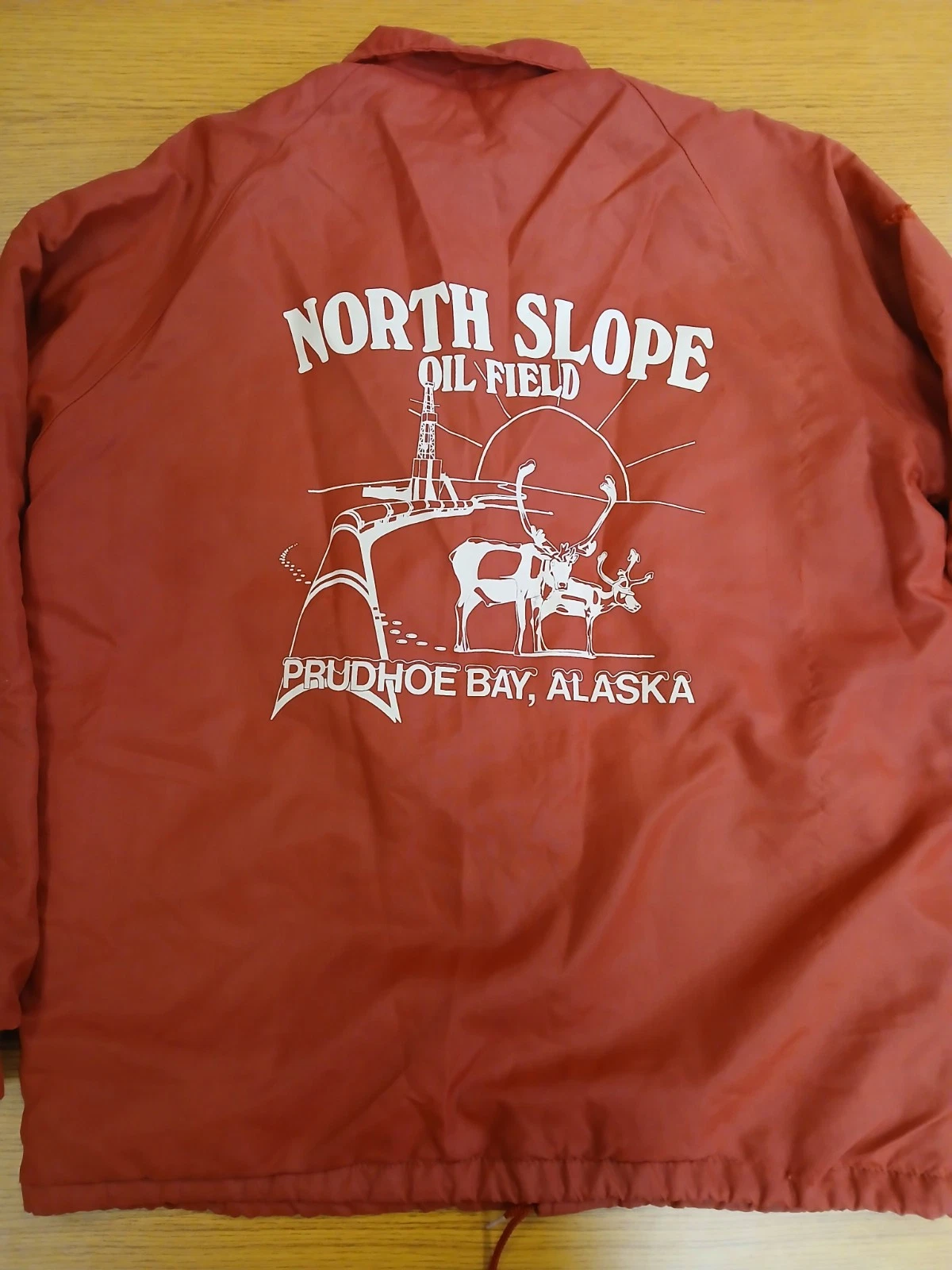1970's NORTH SLOPE OIL FIELD ALASKA Nylon Jacket Size Large AdVantage Sportswear