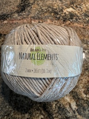Beadsmith 100% Hemp Cord, Natural Color, 2mm, 265Ft Spool, 48lb strength