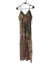 Zara Womens Midi Dress M Multicolor Floral Patchwork Tiered 8797/150 NWT