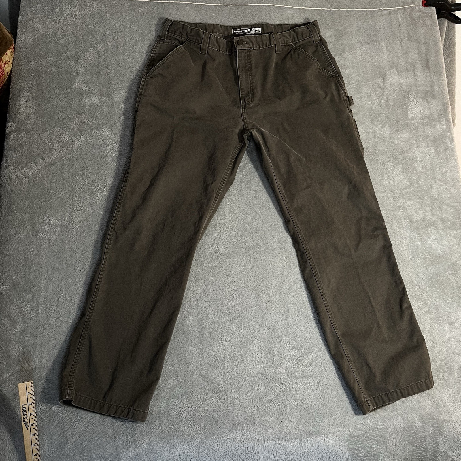 Carhartt Mens Relaxed Fit Twill Cargo Work Pants Gray 40x32