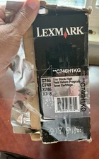NEW GENUINE - OEM LEXMARK C746H1KG BLACK TONER (SEALED Toner) Damaged BOX