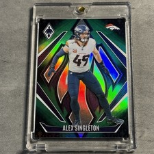 Alex Singleton 2024 Panini Mosaic Green Black Fade Prizm /199 #6 Broncos