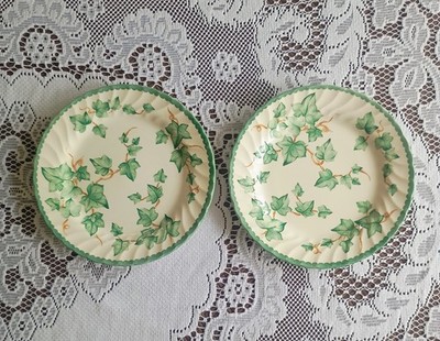 Paar 2 x BHS Country Vine Green Ivy Beilagenteller Vintage Teeteller 2 verfügbar 