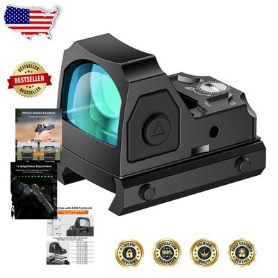 Open Reflex Red Green Dot Optic 2MOA 12 Levels Motion Awake 1000G Shockproof