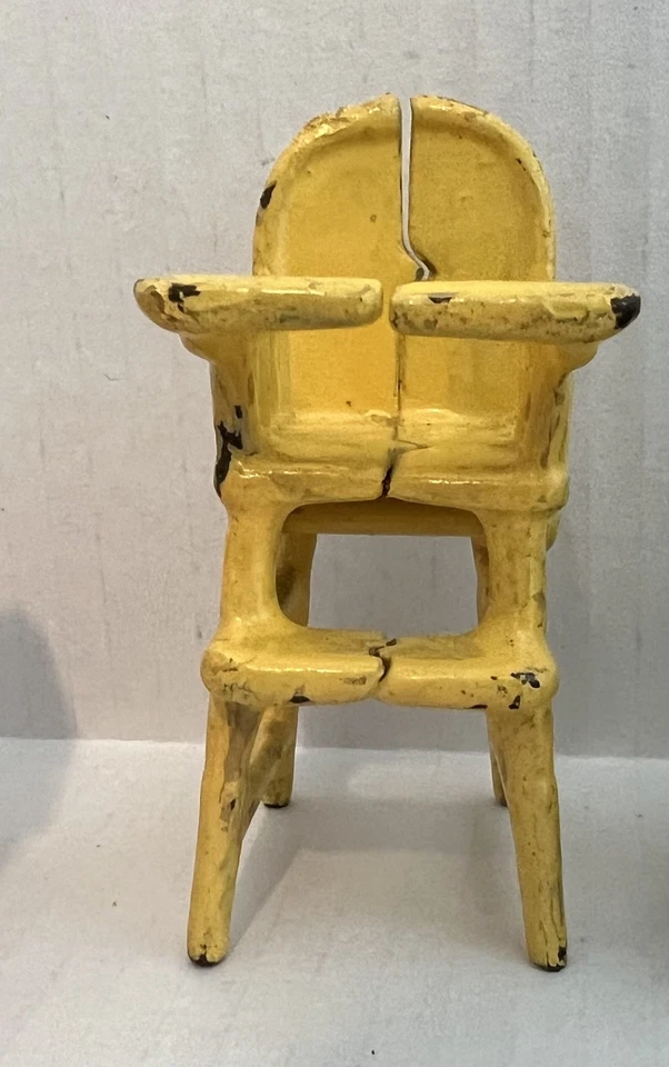 老式Kilgore铸铁娃娃屋家具-婴儿床、高脚椅、婴儿推车等 — 第 3/4 张图片