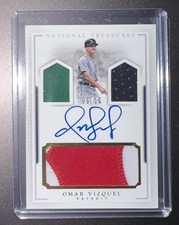 2016 Panini National Treasures Omar Vizquel game worn triple jersey auto #9/10
