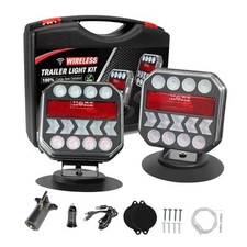 Wireless Magnetic Trailer Lights Kit, Rechargeable LED Tail Lights for Black