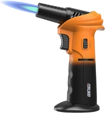 Butane Torch Lighter, 0-90°Rotating Angle Orange and Black 