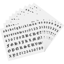 10 Sheet Gothic Temporary Tattoos, Small English Letters Numbers Fake Tattoos Al