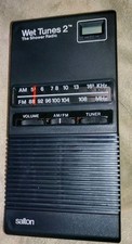 NEW Vintage 1980's Salton Chicago IL Wet Tunes 2 AM/FM The Shower Radio WT-2 NOS