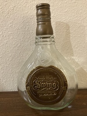 Vintage Johnnie Walker Swing Scotch Whiskey Empty Bottle Gold Label